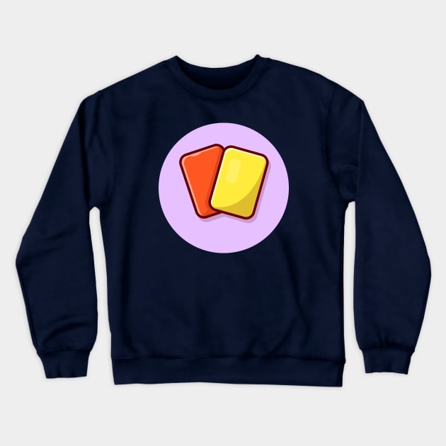 Yellow Card And Red Card Cartoon Vector Icon Illustration Crewneck Sweatshirt by Catalyst Labs